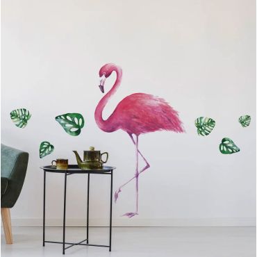 Decorative wall stickers Tropical Flamingos L