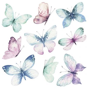 Διακοσμητικά αυτοκόλλητα τοίχου Watercolour Butterflies Ango