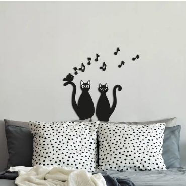 Decorative foam wall stickers 3D Cats Silhouettes M