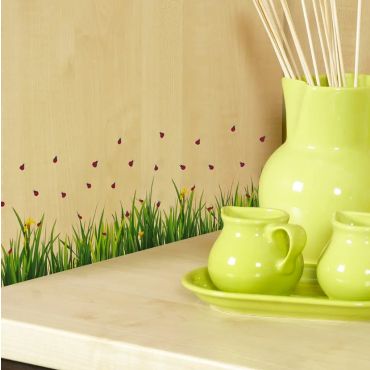 Decorative wall stickers Ladybugs On Grass S