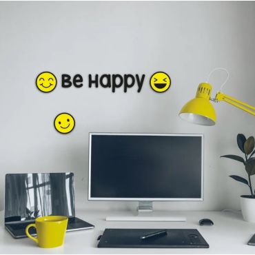 Decorative foam wall stickers 3D Be Happy S