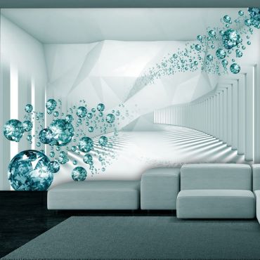 Self-adhesive photo wallpaper - Diamond Corridor (Turquoise)