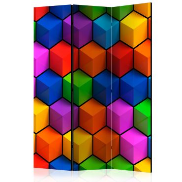 Διαχωριστικό με 3 τμήματα - Colorful Geometric Boxes [Room Dividers]