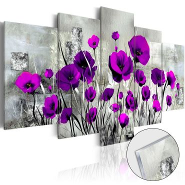 Πίνακας σε ακρυλικό γυαλί - Meadow: Purple Poppies [Glass]