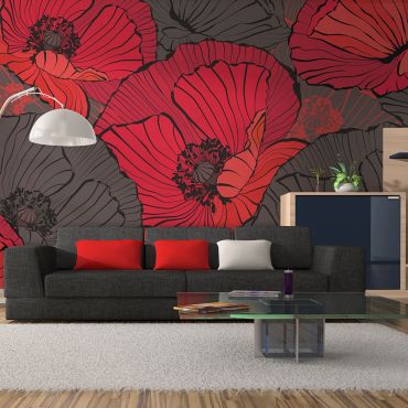 Φωτοταπετσαρία - Pleated poppies 450x270