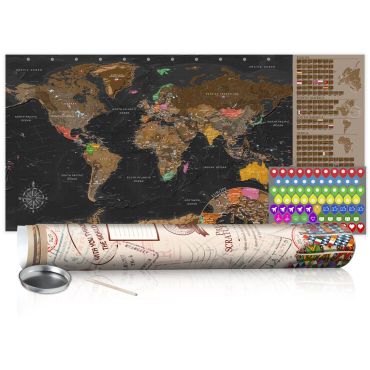 Χάρτης τύπου Scratch - Brown Map - Poster (English Edition)