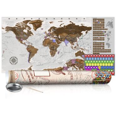 Χάρτης τύπου Scratch - Grey Map - Poster (English Edition)