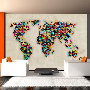 Φωτοταπετσαρία - World Map - a kaleidoscope of colors