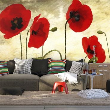 Wallpaper - Golden Field of Poppies