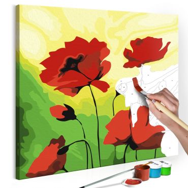 Πίνακας για να τον ζωγραφίζεις - Poppies  45x45