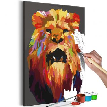 Πίνακας για να τον ζωγραφίζεις - Colourful Lion (Large) 40x60