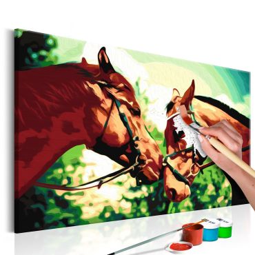 Πίνακας για να τον ζωγραφίζεις - Two Horses  60x40