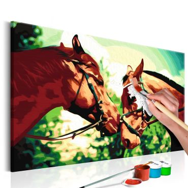 DIY canvas painting - Two Horses  60x40