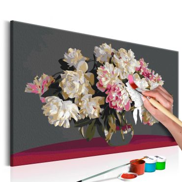 Πίνακας για να τον ζωγραφίζεις - White Flowers In A Vase 60x40