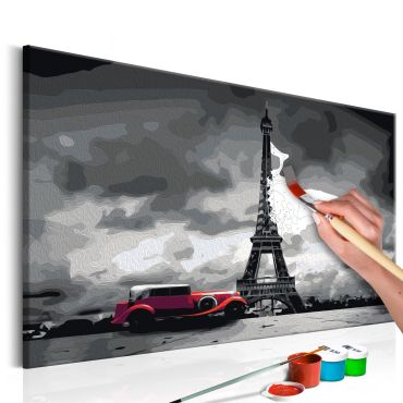 Πίνακας για να τον ζωγραφίζεις - Paris (Red Limousine) 60x40