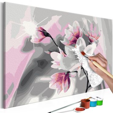 Πίνακας για να τον ζωγραφίζεις - Magnolia (Grey Background) 60x40