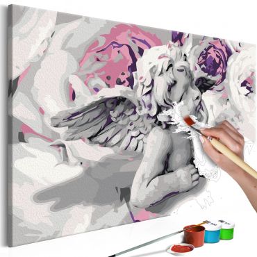 Πίνακας για να τον ζωγραφίζεις - Angel (Flowers In The Background) 60x40