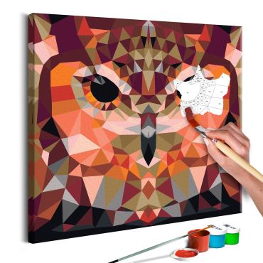 Πίνακας για να τον ζωγραφίζεις - Owl (Geometrical) 40x40