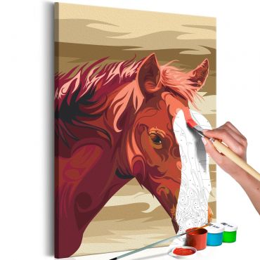Πίνακας για να τον ζωγραφίζεις - Brown Horse 40x60