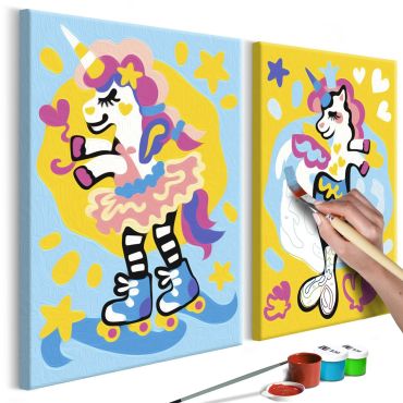 Πίνακας για να τον ζωγραφίζεις - Funny Unicorns 33x23