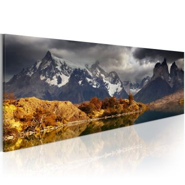 Canvas Print - Mountain landscape before a storm 120x40