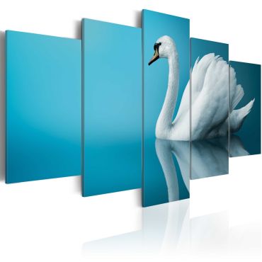Canvas Print - A swan in blue