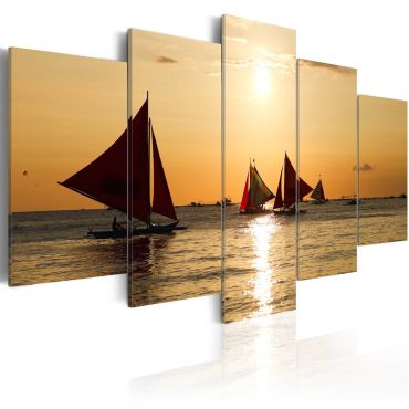 Canvas Print - Sailbloats at dusk
