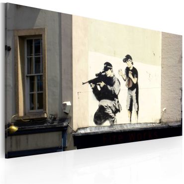 Canvas Print - Sniper and boy (Banksy) 60x40