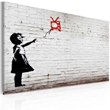 Πίνακας - Girl with TV (Banksy) 60x40