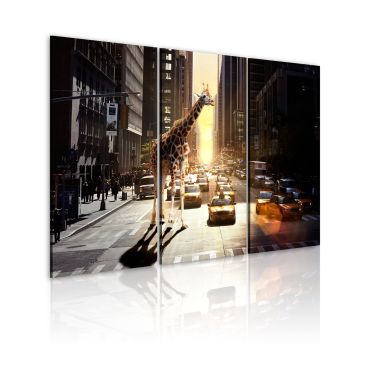 Canvas Print - Giraffe in the big city