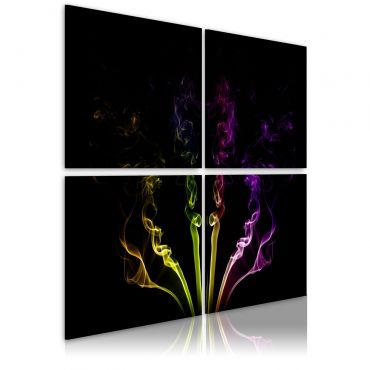 Canvas Print - Rainbow-hued smoke trails