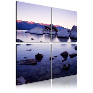 Canvas Print - Rocky shore of alpine lake