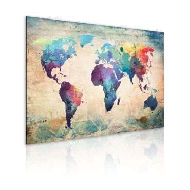 Canvas Print - Rainbow-hued map