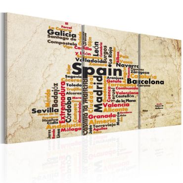 Πίνακας - Spain: text map in colors of national flag