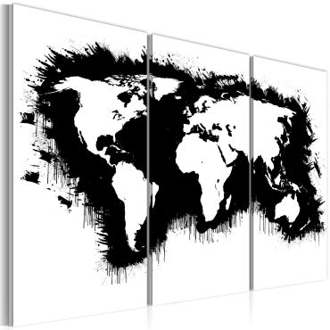 Πίνακας - Monochromatic map of the World - triptych
