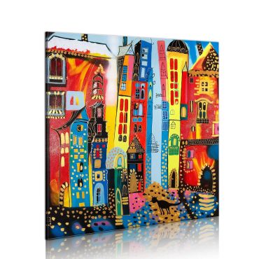 Handmade painting - Magic street 80x80