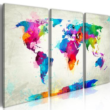 Canvas Print - World Map: An Explosion of Colors