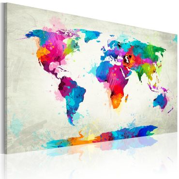 Πίνακας - Map of the world - an explosion of colors