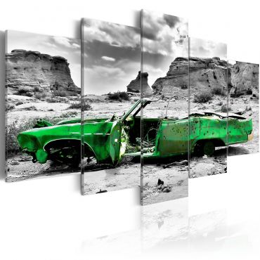 Πίνακας - Green retro car at Colorado Desert