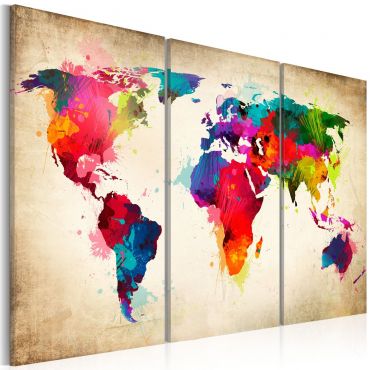 Canvas Print - Rainbow Continents