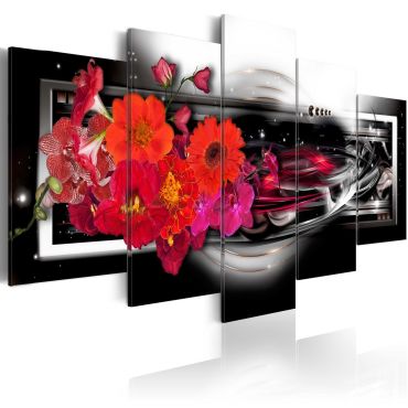 Canvas Print - Gerberas on black background
