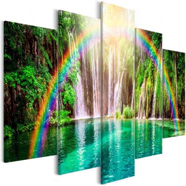Canvas Print - Rainbow Time (5 Parts) Wide 225x100