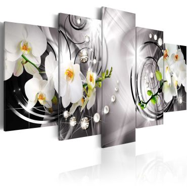 Canvas Print -  Orchid, pearls and diamonds