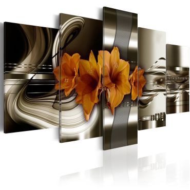 Canvas Print - Hippeastrum and Abstract Waves