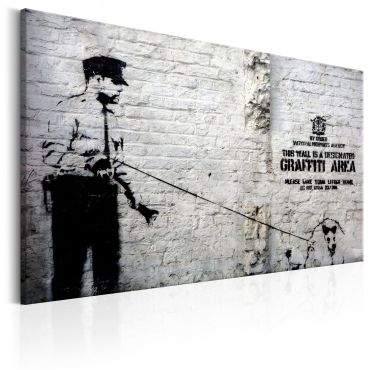 Canvas Print - Graffiti Area (Police and a Dog) by Banksy