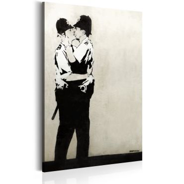 Canvas Print - Kissing Coppers by Banksy