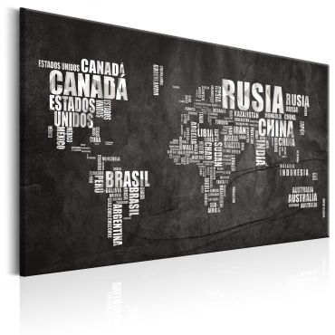 Canvas Print - World Map: Mundo Negro