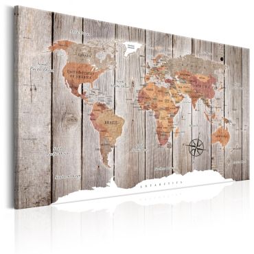 Πίνακας - World Map: Wooden Stories