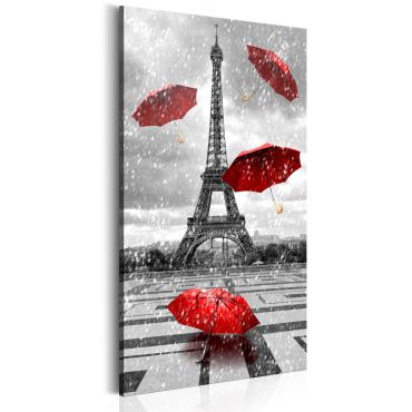 Canvas Print - Paris: Red Umbrellas 60x120