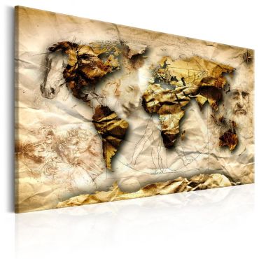 Canvas Print - Map: Leonardo da Vinci inspiration